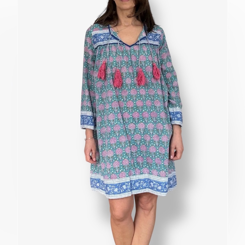 SZ Made in India Block Print Boho Summer Lounge Dress